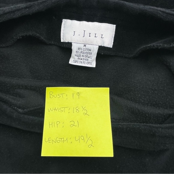 Women's Black Velvet Maxi Dress M Long Sleeve Button Front - Picture 4 of 4